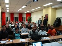 Students participating in the cognitive radio short course.